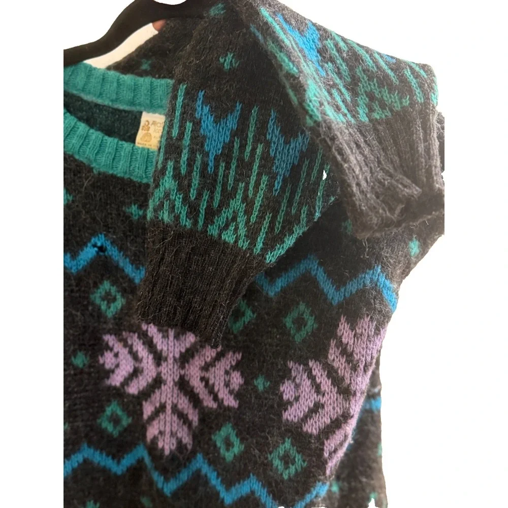 Álafoss Icewool‎ Iceland Wool Sweater Nordic Fair Isle Made Iceland M Vtg